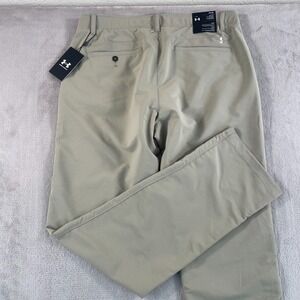UNDER ARMOUR UA Match Play Straight Leg Golf Pants Men 34x34 Beige Golf NWT $70
